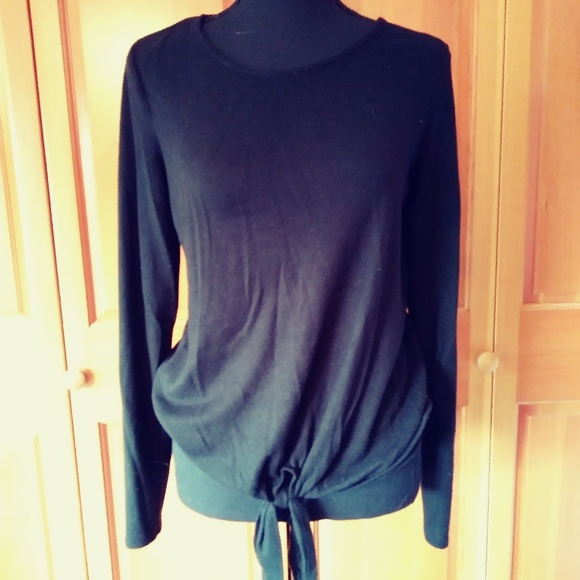 Black tie-front soft top, sz S - Picture 1 of 1